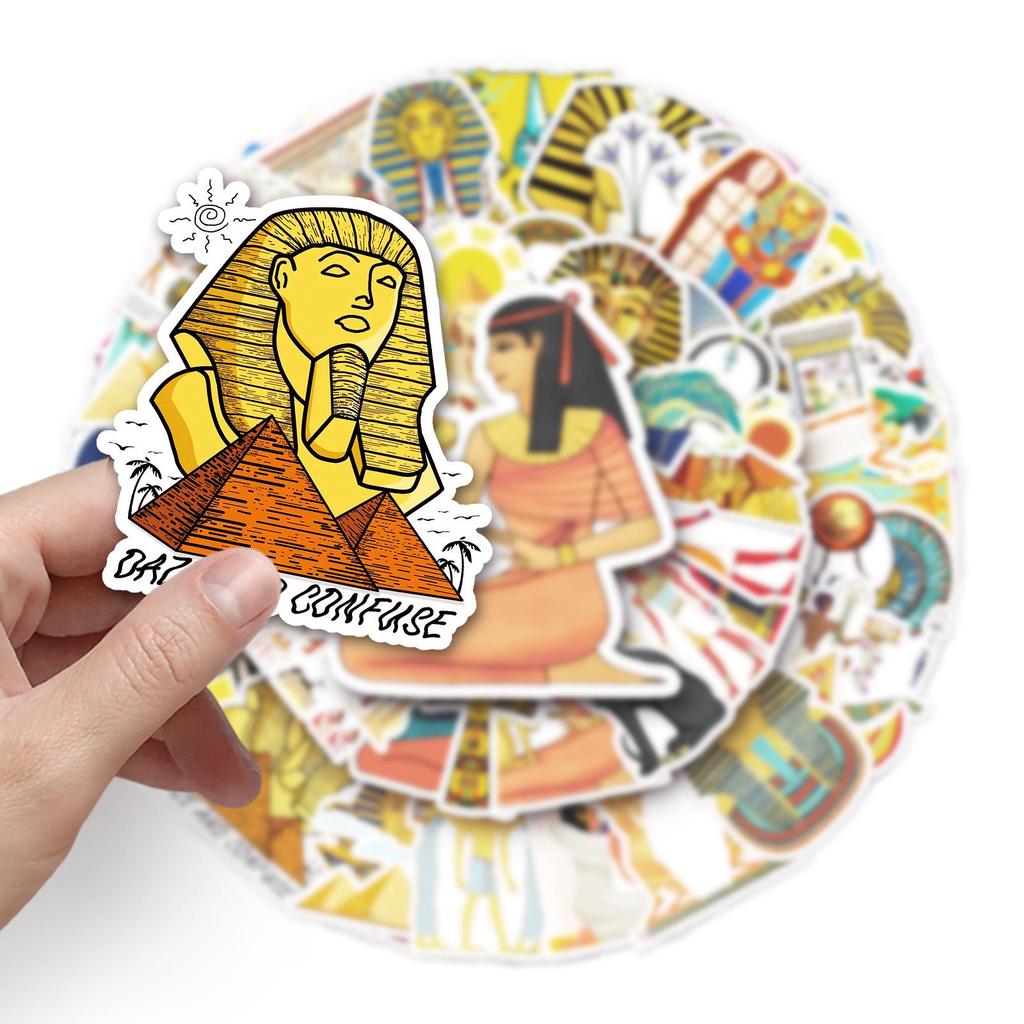 50 Egyptian Pharaoh Trendy Graffiti Stickers for Luggage, Laptop, and Car