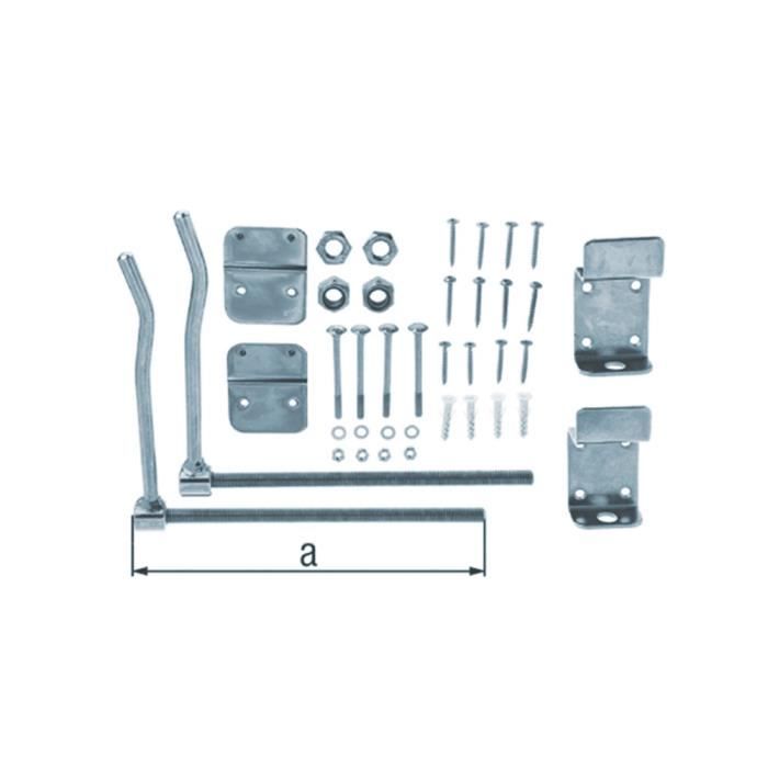Arrêt De Volet - Chroma - 180 Mm - Acier Galvanisé - Noir - 2 Pièces
