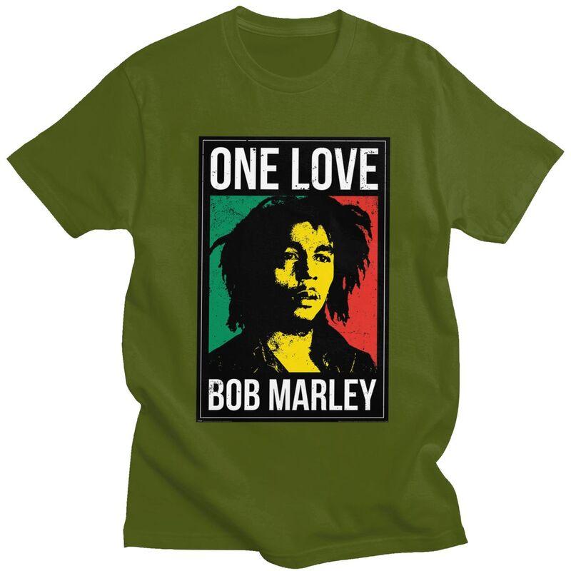 T-shirt Personalizzata Giamaica Reggae Rock Bob Marley Uomo Manica Corta T-shirt Casual Top 100% Cotone Slim Fit T-shirt Regalo