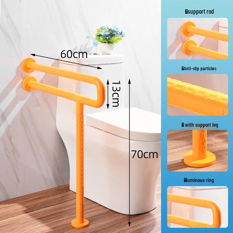 Bară de sprijin în formă de U pentru baie pentru vârstnici - Mâner de duș/toaletă din nailon fără bariere