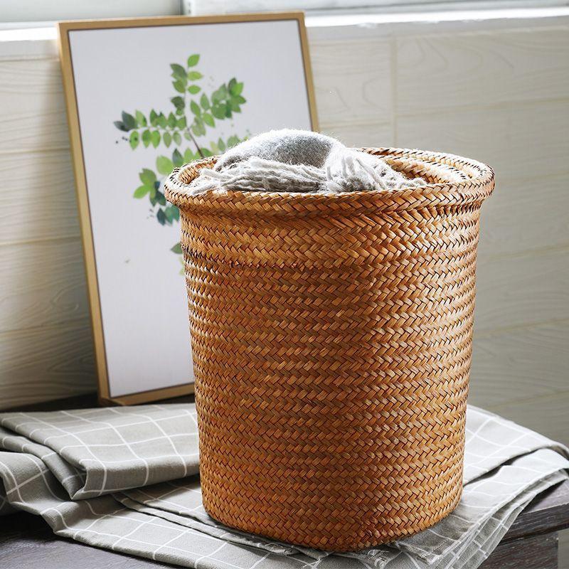Round Rattan Woven Basket for Flowers and Storage