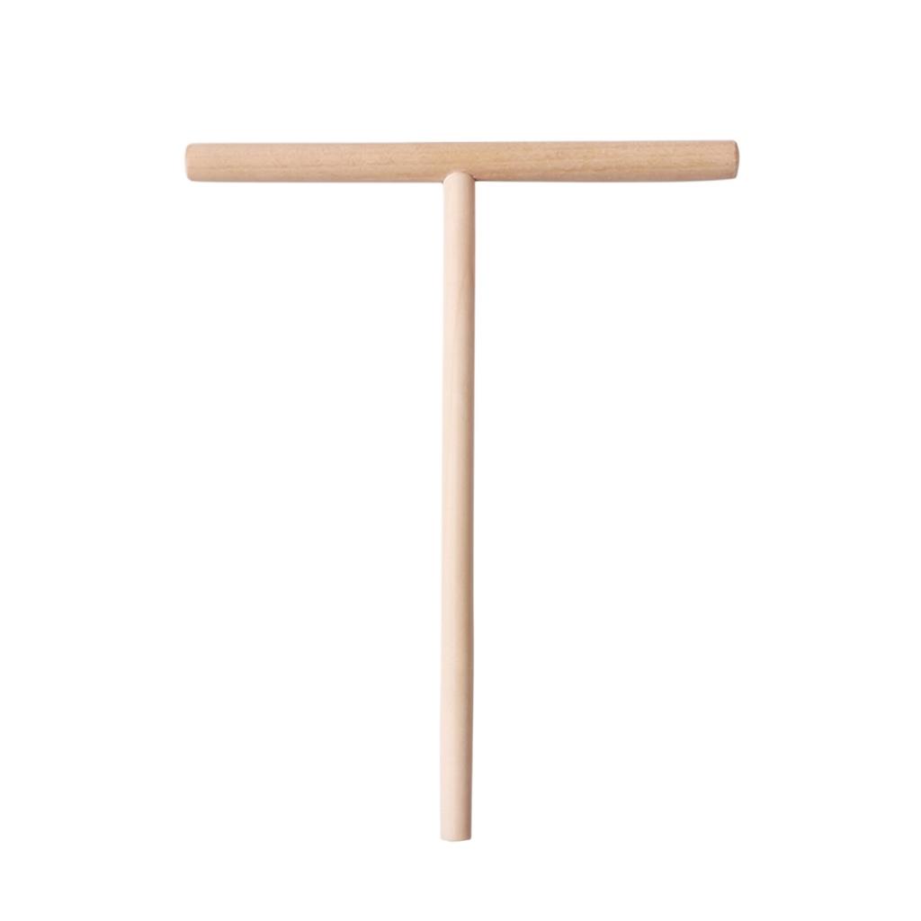 Wooden T-Shaped Spreader Tool for Crepe and Pancake Making Easy To Assemble and Use for Even Batter Distribution and Cooking