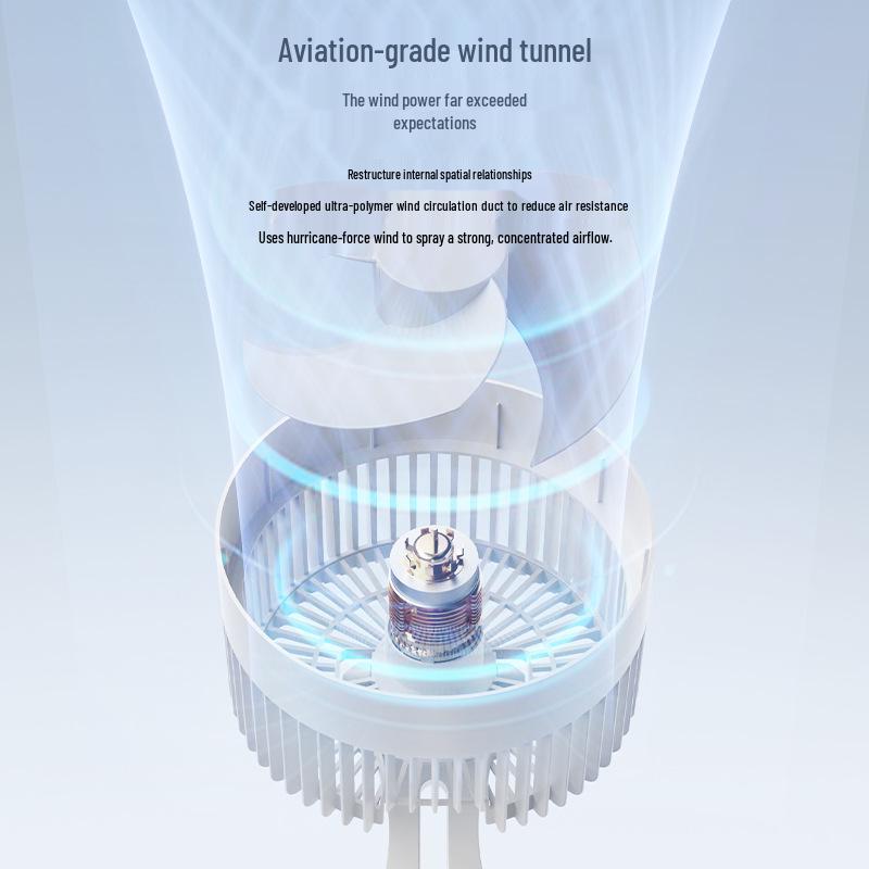 Rechargeable Desktop Fan with Voice Control, Timer, & Long Battery Life for Home Air Circulation