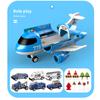 Large Airplane Model With Lightds Inertia Police Car Kids Storage Passenger Airplane Boy Simulation Plane Multifunctional Toys