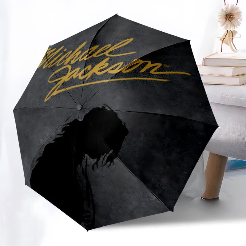 1pc Michael Jackson Automatic Folding Umbrella, Portable Collapsible Design, Casual Outdoor Accessory L1127137