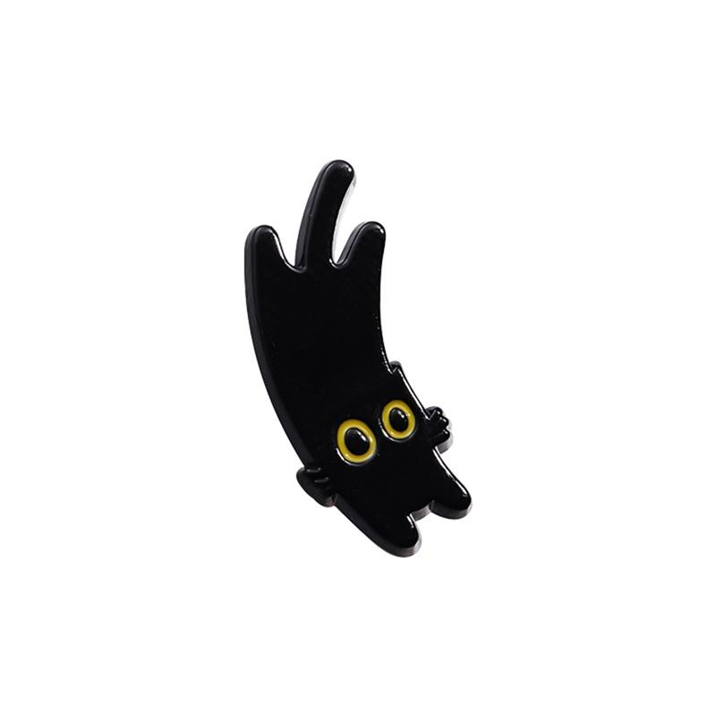 Cartoon Große Augen Schwarz Cay Emaille Pins Niedliche Kätzchen Tier Broschen Revers Rucksack Abzeichen Schmuck Zubehör Geschenke für Freunde