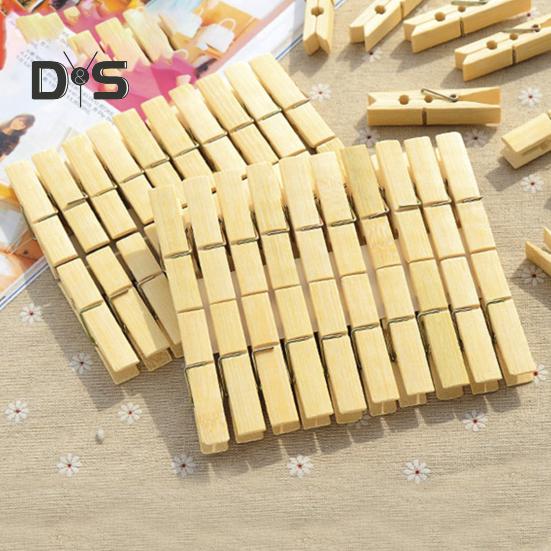 100Pcs Bamboo Clips Clothespins Easy To Use Heavy Duty Rust Resistant Laundry Clip Hangers Multipurpose Clips