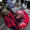 Asta Black Clover pattern round rug,Carpet Rug for Living Room Bedroom Playroom ,Non-slip Floor Mat,Holiday Gifts and Birthday Gifts.