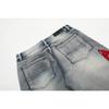 Amiri Trendy American Style Internet Famous Jeans with Fabric Patches, Torn Holes, Embroidery, Casual Trendy High Street Pants