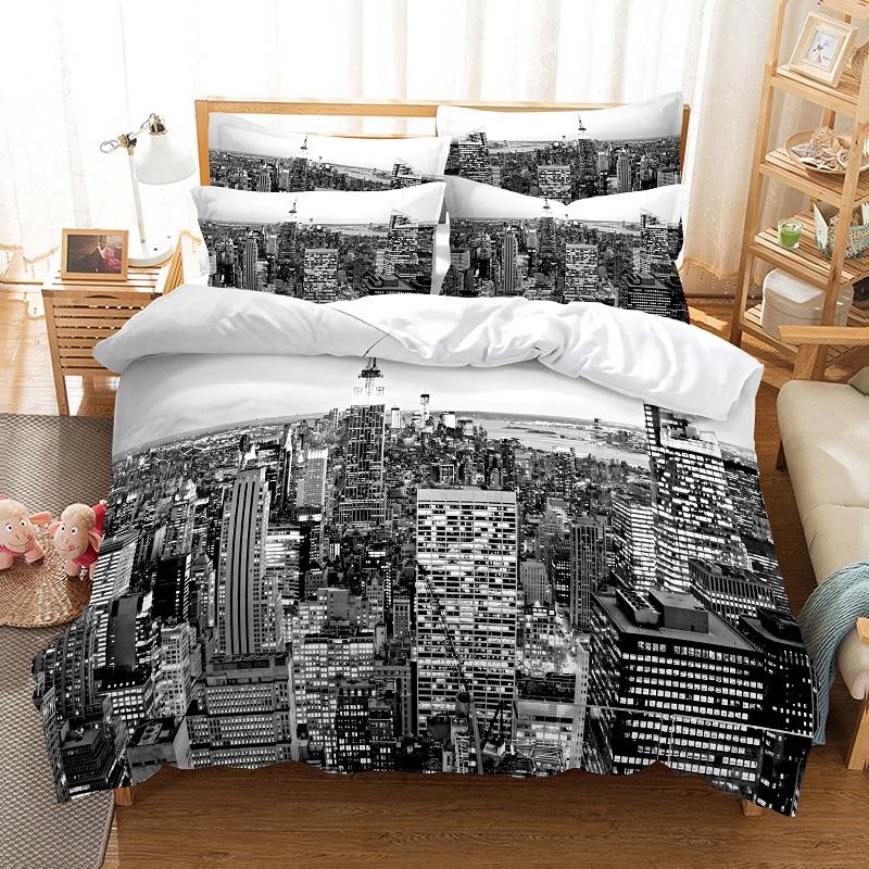 City, Roller Coaster Bed Ensemble Luxury Bedspread Cover Collection 3d Bedding Bed Linen Queen Size Size Bed Ensemble Fashion Design Bed Ensemble