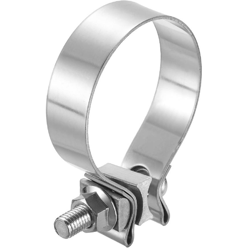 HARFINGTON 410 Stainless Steel Exhaust Clamp 2.48" Butt Joint Narrow Band Muffler Seal Exhaust Narrow Lap Butt Clamps for Pipes Muffler Converters