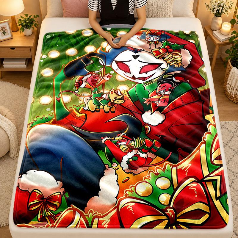 Flannel BlanketHelluva Boss Warm Soft Throw Blanket for Indoor Sofa Bed Living Room Use
