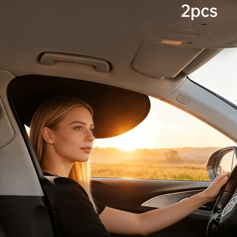 2Pcs Universal Static Adsorption Car Sunshades Thermal Reflective Trace Free Install Clear Driving View Side Window Sun Visors