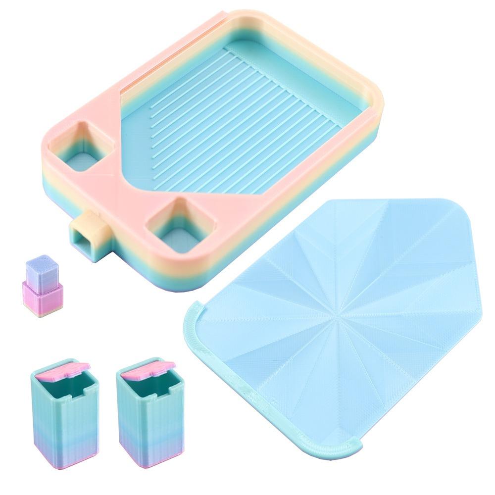 Multi-Color Partitioned Rhinestone Storage Tray Silky  Painting Accessories  for Adults