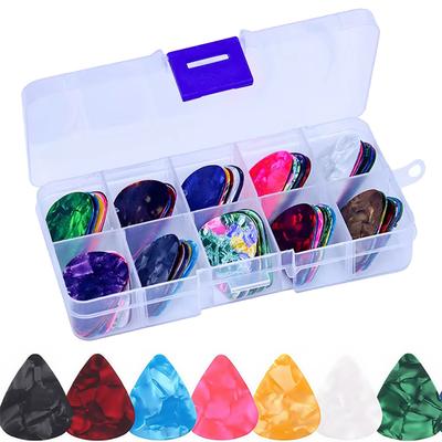 30/50pcs Celluloid Guitar Picks with Box Thickness 0.46mm Acoustic Electric Bass Plectrum Mediator Guitar Accessories TMZ