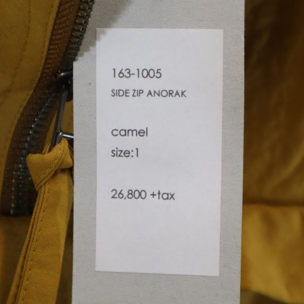 Unused VAST222 16AW Made In Japan Side Zip Anorak Parker 1 Camel Pullover Men's Used