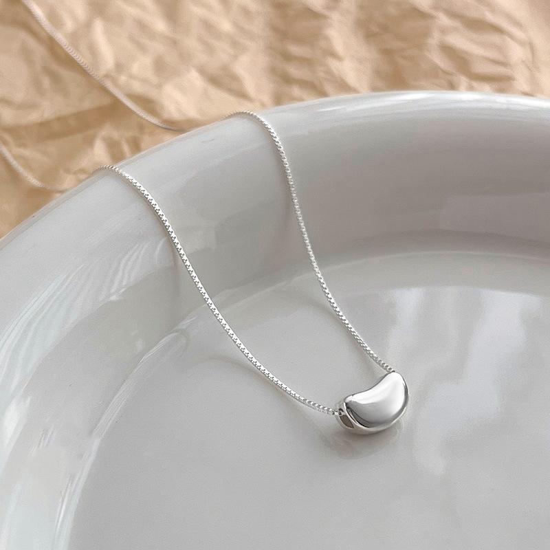 925 Silver Geometric Necklace Women Simple Personality Charm Pendant Choker Birthday Gift Exquisite Jewelry