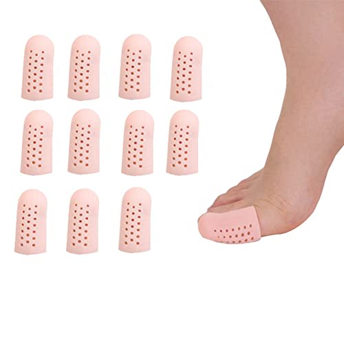 Karonpeln Set of 2 Silicone Toe Cots, Toe Caps, Protectors, Toenail Protection Caps, Cushioned, Shock Absorbent, Friction Pain Relief, Breathable, Was
