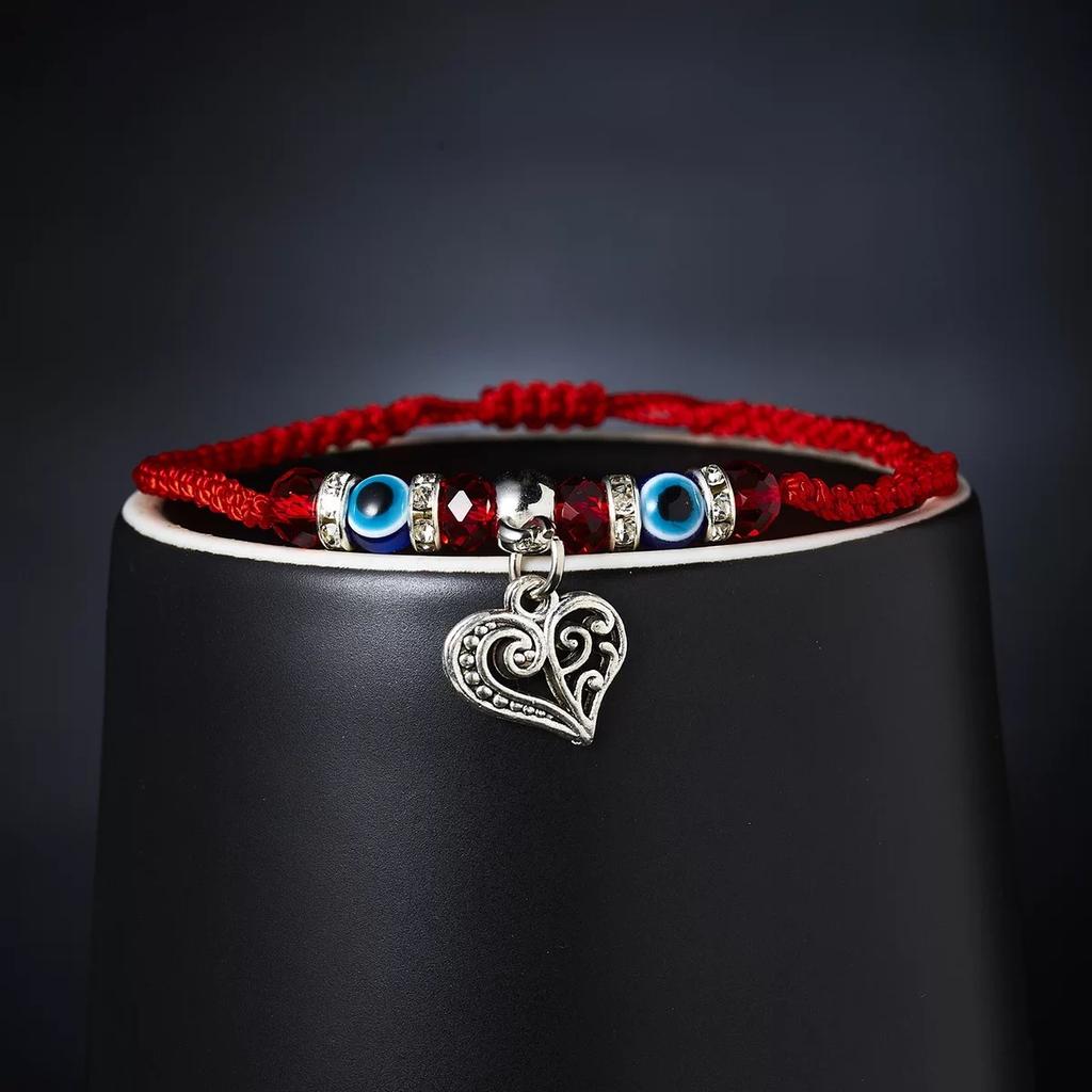 Türkisches Glücksarmband mit blauem Blick (14 verschiedene Stile) – Handgefertigter Glücksschmuck für Damen – Modisches Armband mit blauem Augen-Anhänger – Freundschaftsschmuck