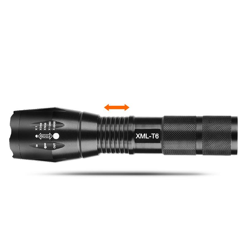 A100 Flashlight LED Telescopic Zoom Charging L2 Mini Flashlight