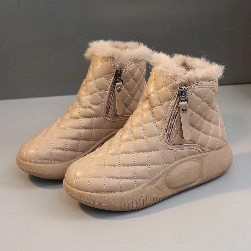 Snow Boots Women's 2025 New Winter Women's Shoes Versatile Sports Non-slip Cotton Shoes Velvet Thickened Foreign Style Warm Shoes