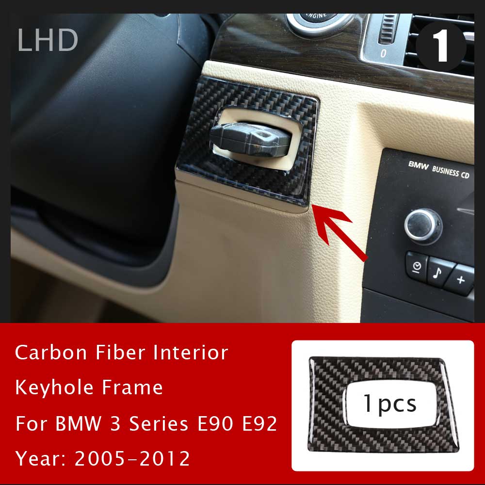 Carbon Fiber Car Console Frame Stickers For BMW 3 Series E90 E92 E93 Car Center Control Panel AC Covers Car Styling