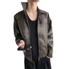 Men's Trendy Korean Style Leather Jacket - 2024 Spring/Autumn, Short Loose Fit with Lapel.