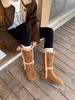 In the Winter of 25 Years, the New Thick-bottomed Velvet Warm Sheep Curly Velvet Fur Integrated Medium Tube Snow Boots Women