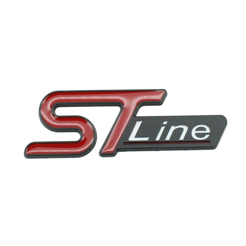 KFLV8 2pcs 3D ST-Line Metal Automotive Stickers for the Middle Grill Rear and Fender, Applicable To Ford Car Serials