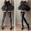 Black Gothic Punk Skeleton Socks Vintage Thin Knee High Non-Slip Over Knee Girls Punk Printing Long Tube Socks Cosplay Halloween