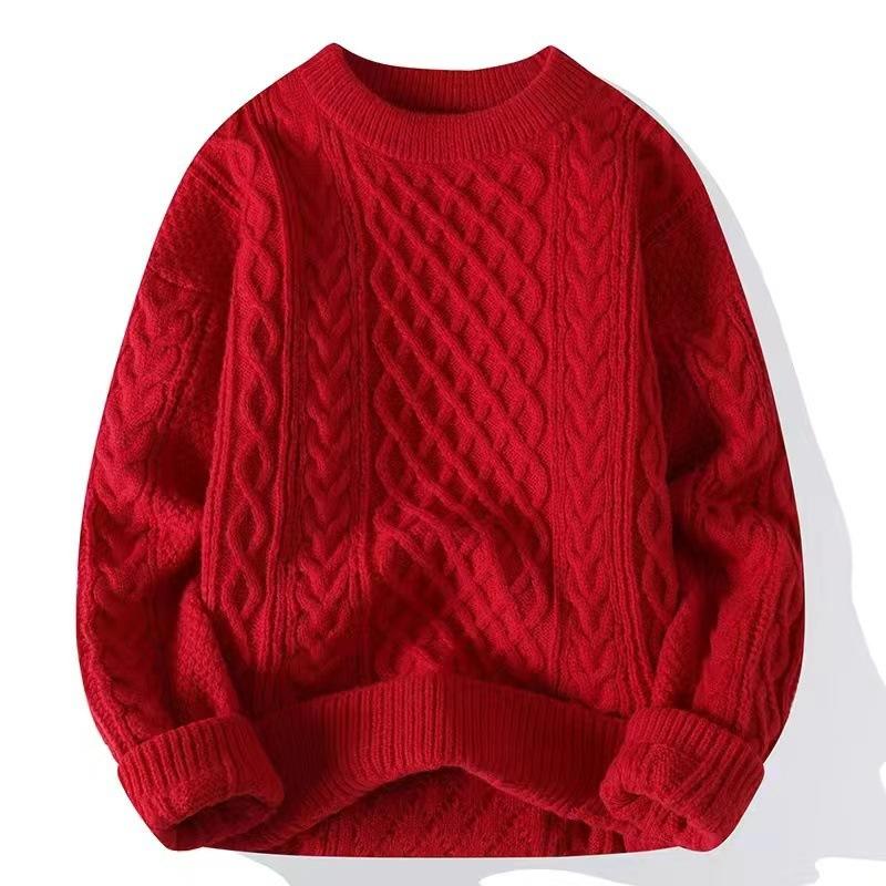 Knitted Sweaters for Men and Women Autumn and Winter Round Neck Solid Color Inner Match