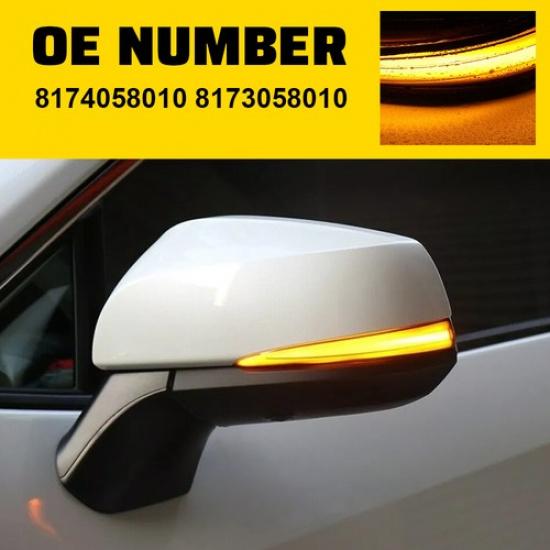 2x Dynamic LED Side Mirror Turn Signal Lights Clear For Rav4 MK5 XA50 -
