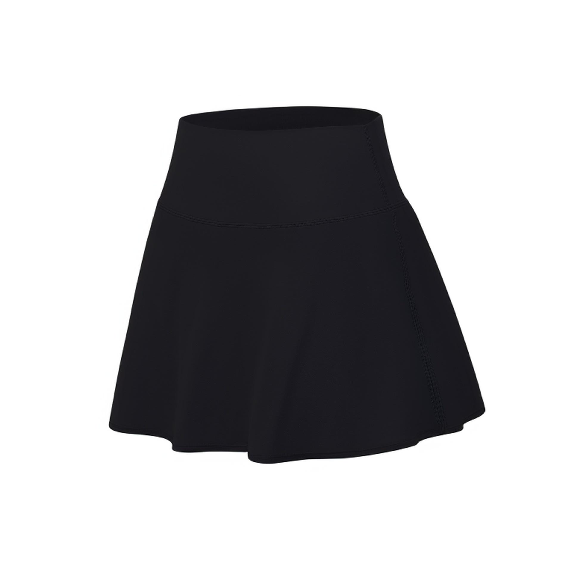 Women s Summer Tennis & Yoga Skirt with Safety Shorts - High-End Lycra Fabric L чёрный