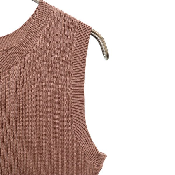 SNIDEL SWNO204032 No Sleeve Rib Long Dress F Brown Women Used