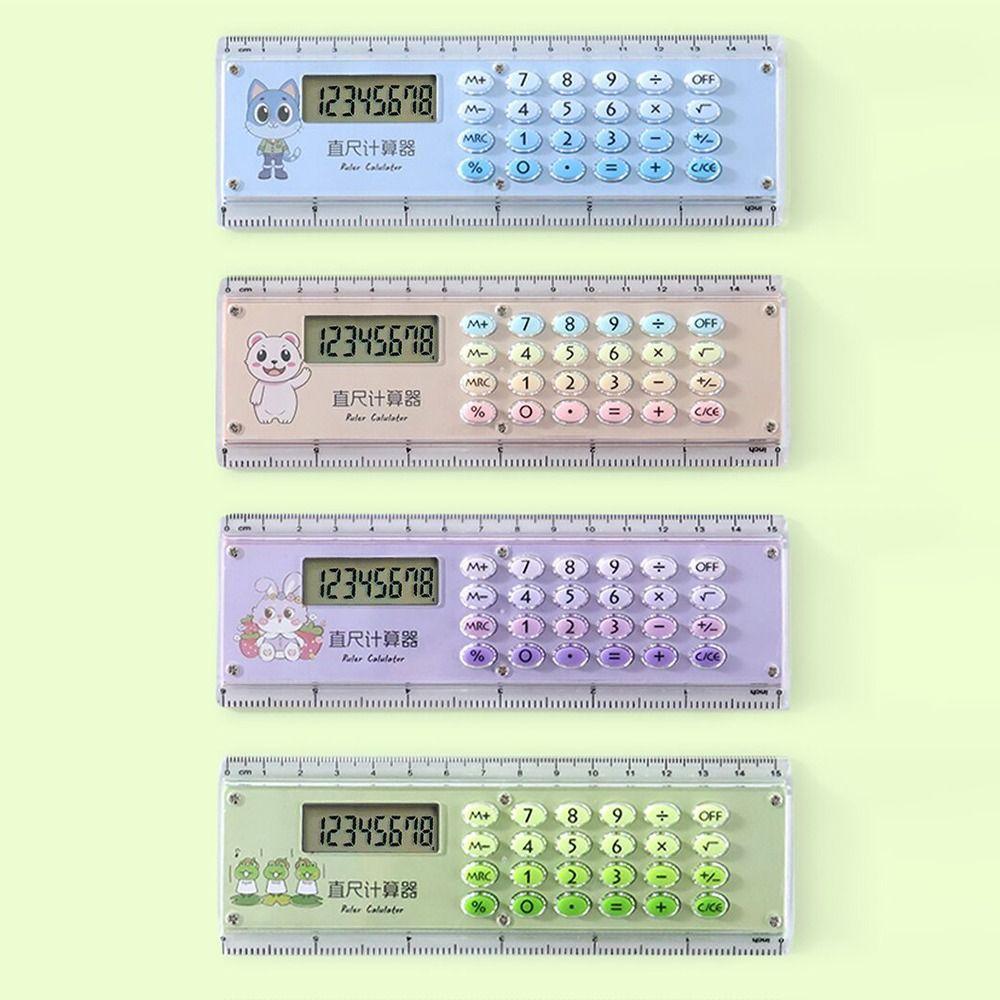 15cm Straight Ruler With Calculator Ultra-thin Stationery Drawing Tool  School Supply