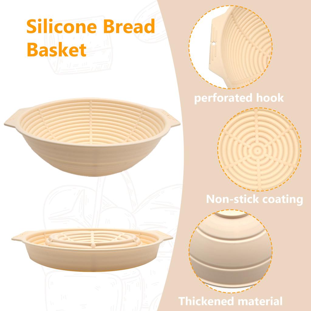 Collapsible Silicone Bread Non-stick Bread Proofing Baskets for Sourdough Baking for Various for Bread Baking Rising Tool