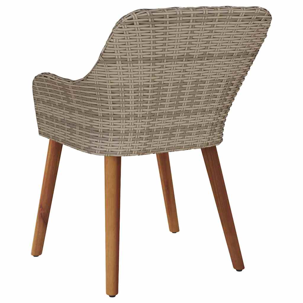 Garden Chair 2 Pcs Black 62.5 X 55 X 82 Cm Poly Rattan