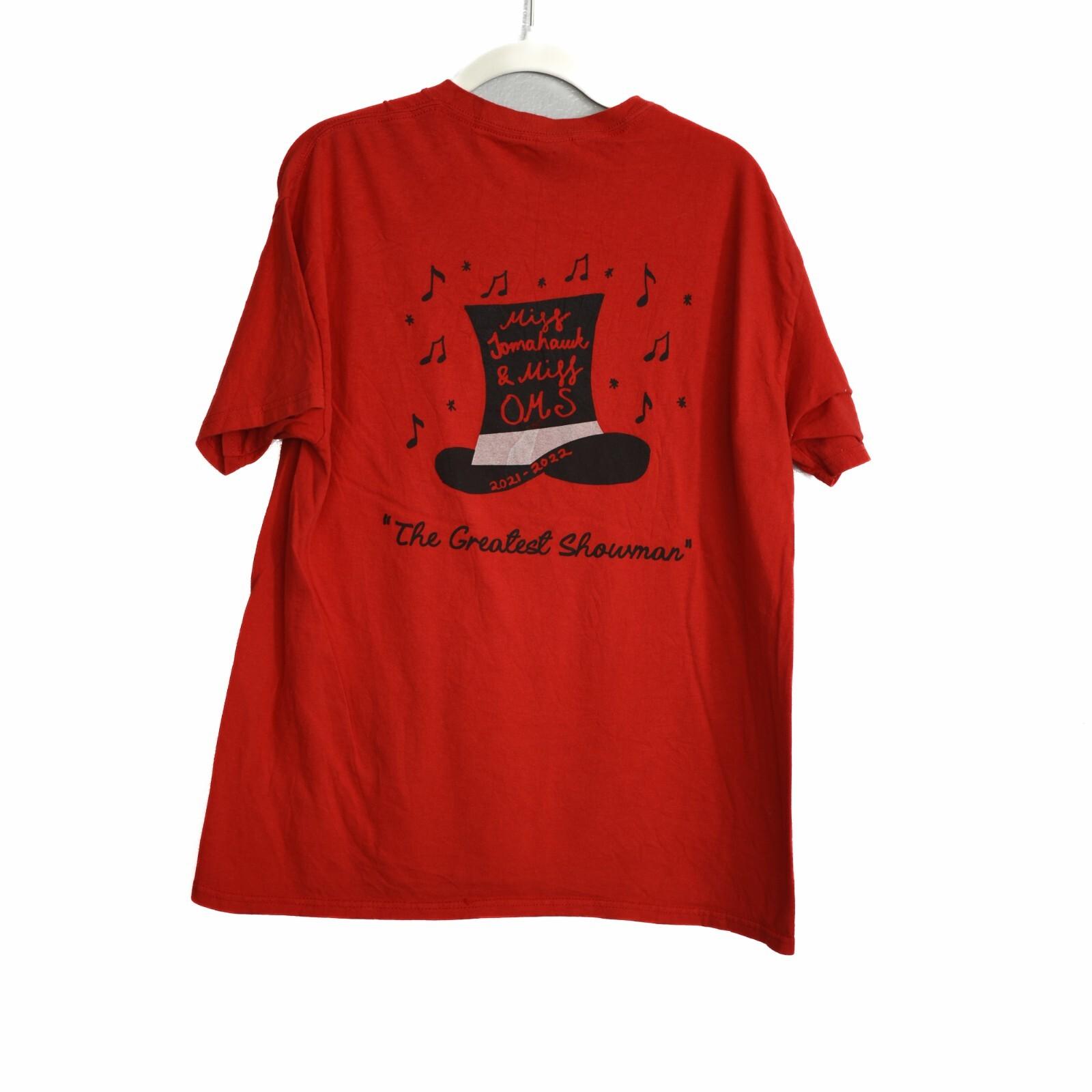 Gildan Mens Red T-Shirt The Greatest Showman Round Neck Short Sleeve Size L XXL