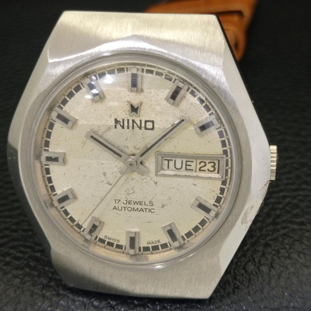 OROLOGIO VINTAGE NINO AUTOMATICO SVIZZERO DA UOMO QUADRANTE ORIGINALE a700142-5
