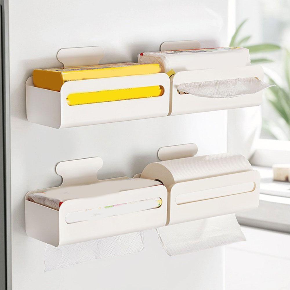 Punch Free Magnetic Storage Box Large Capacity Tissue Dispenser Refrigerator Organizer  Bathroom