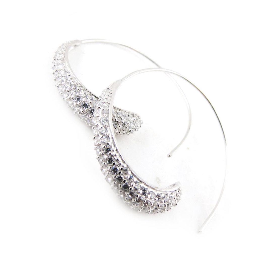 

Les Trésors De Lily [J3521] - белые серебряные обручи Goddess