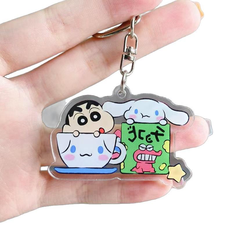 Crayon Shin-chan Sanrio Acrylic Keychain: Cartoon Anime Bag Charm Pendant