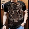Lin Tiger Muay Thai T-Shirt Kick Boxing 3D Print Vintage Training UV Protect Quick Dry Men Women Unisex Short Sleeve Round Neck MMA Mix Martial Art
