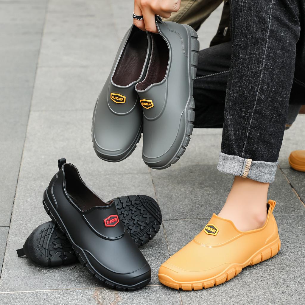 Men's non-slip and wear-resistant low-top waterproof men's chef work shoes rain shoes men's shoes are versatile