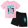 Set Estivo per Bambini Marca Messi Stampa T-shirt a Maniche Corte + Pantaloncini Set 2 Pezzi Tuta Sportiva Moda Casual Bambino Ragazzo Ragazza Abbigliamento per Fan
