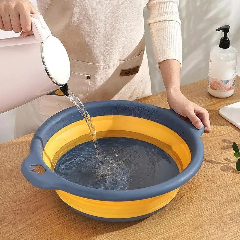 Folding Basin Portable Plastic Travel Folding Wash Basin Safe and Durable Folding Wash Basin Bathroom Supplies Durable Basin