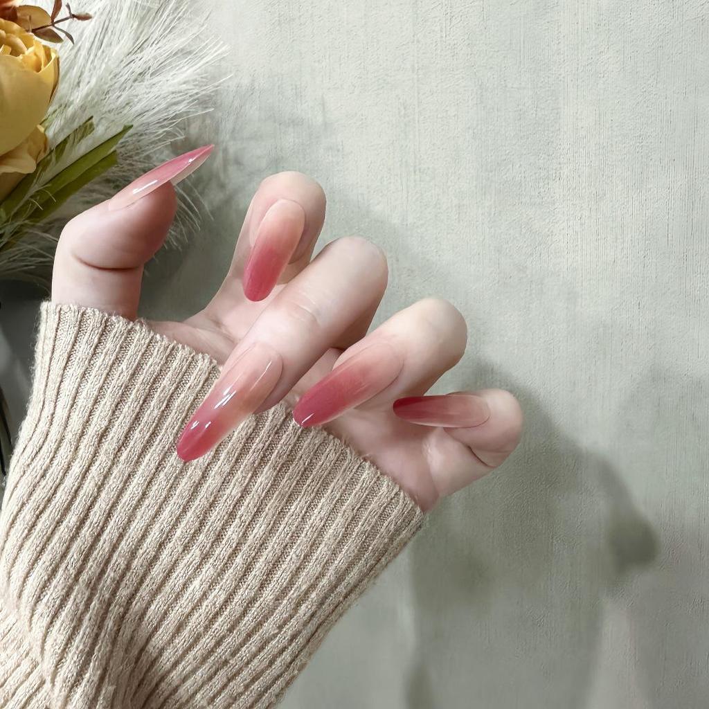 Nude Pink Gradient Cat Eye Whitening Aurora Nail Art Removable Stickers