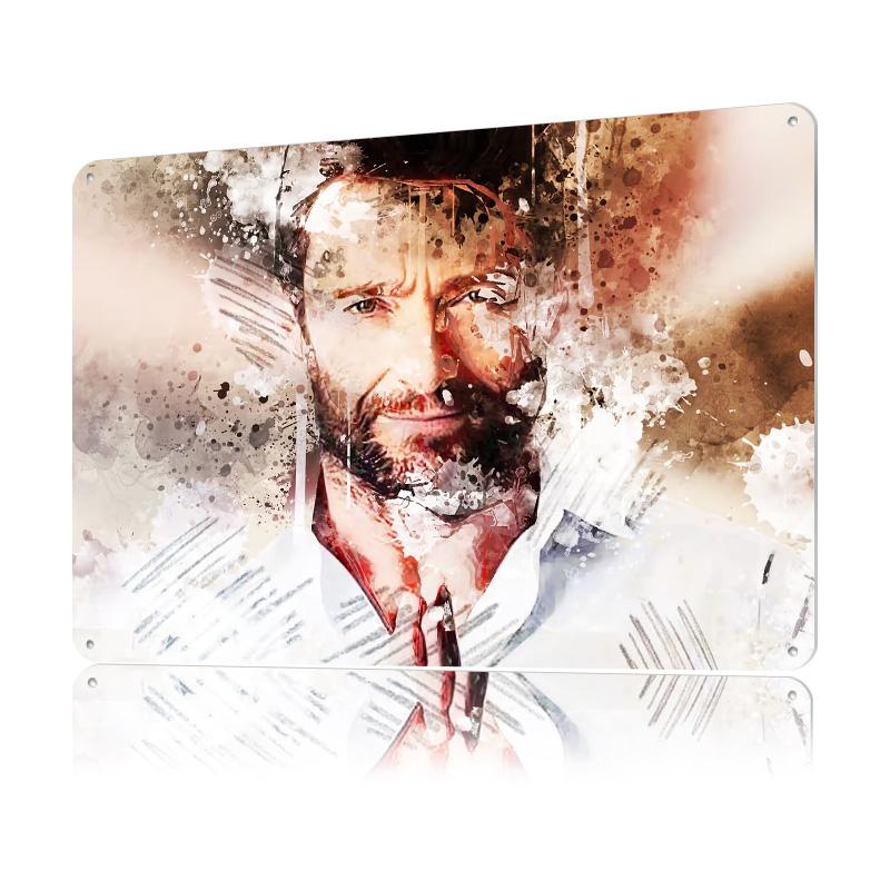 Hugh Jackman Printed Poster Customized Wall Art Retro Vintage Metal Tin Signs for Decoration Home Decor Accessories Wand Deko