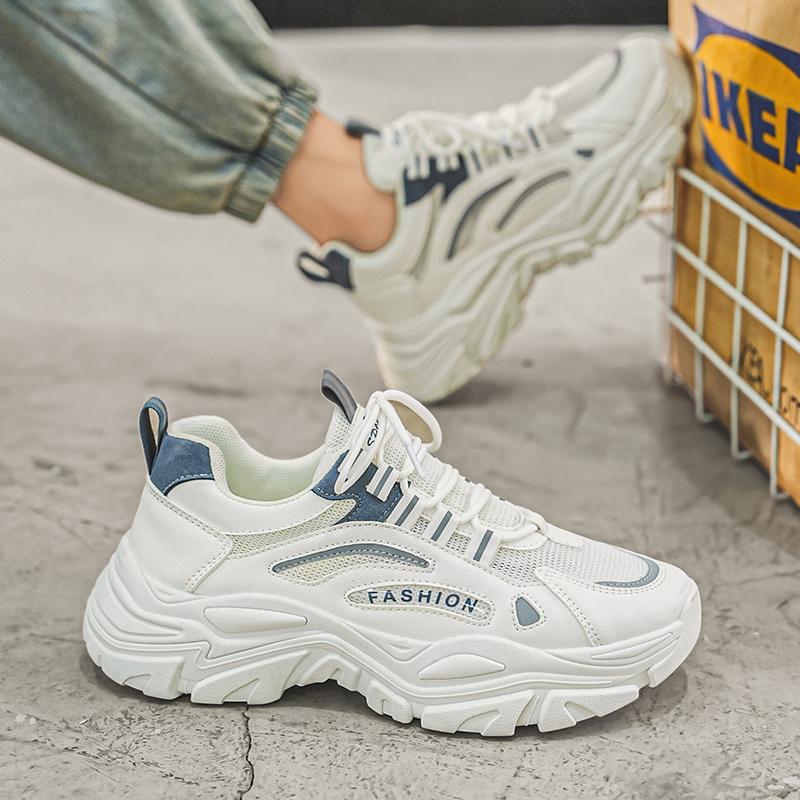 Sports Casual Shoes Fashion Simple Street Clunky Sneaker Comfortable Wear-Resistant Lace-Up Men Shoes Sport Shoes Free Shiping