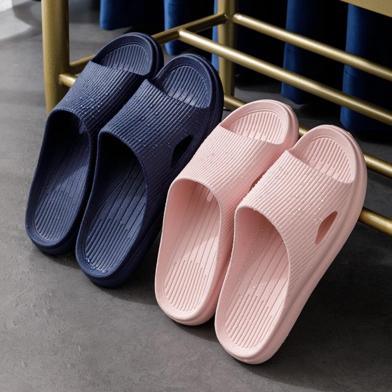 Home Slippers Women's Summer Indoor Non-slip Silent Household Thick-soled Couple Bathroom Bath Soft-soled Men's Cool Slippers